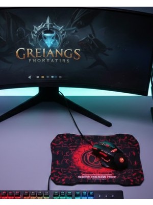 Gaming Mouse Mousepad Seti 3 Dpı Ayarı ve LED Işıklı Ergonomik Yapı
