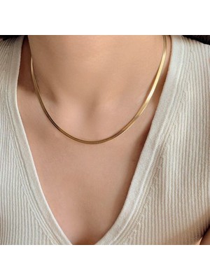 Soulistic Collection Altın Renk Italyan Zincir Çelik Kolye