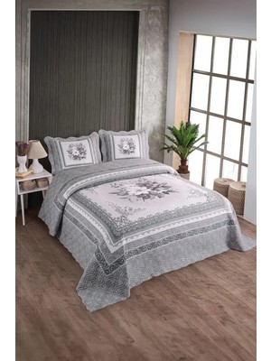 Örtüm Sofline Çift Kişilik Kapitone Yatak Örtüsü, Klasik Desenli Model - Beste Kahve (250 X 260cm)