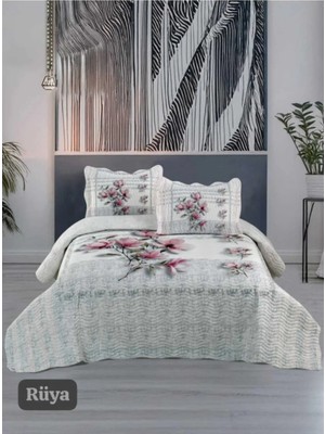 Örtüm Sofline Çift Kişilik Kapitone Yatak Örtüsü, Klasik Desenli Model - Beste Kahve (250 X 260cm)