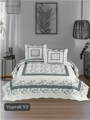 Örtüm Sofline Çift Kişilik Kapitone Yatak Örtüsü, Klasik Desenli Model - Beste Kahve (250 X 260cm)
