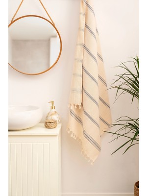 CES STORE %100 Pamuk Püsküllü Peştemal Banyo Havlusu 100x180 cm, Büyük Boy, Hafif ve Hızlı Kuruyan Plaj ve Hamam Havlusu