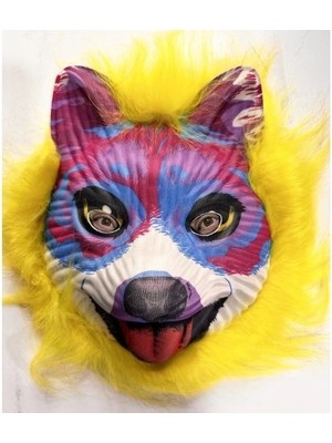 K-Yonlineticaret Sarı Saçlı Sevimli Köpek Maskesi Mega Peluş 35 No