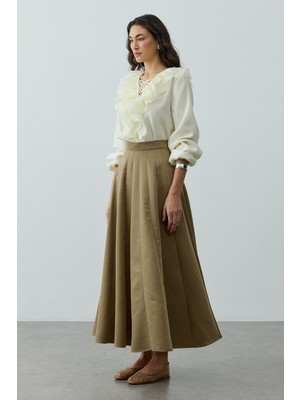 Fahhar Çok Parçalı Godeli Etek Yeşil