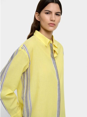 Parfois Kadın %100 Pamuklu Çizgili Detaylı Gömlek