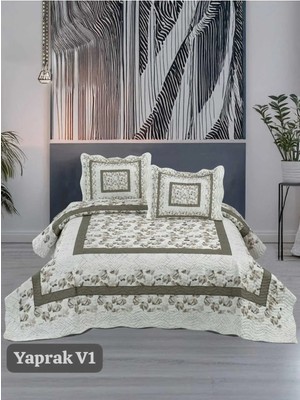Örtüm Sofline Çift Kişilik Kapitone Yatak Örtüsü, Klasik Desenli Model - Beste Kahve (250 X 260cm)