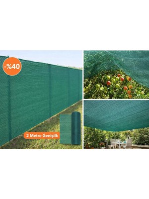 Muhtelif %40 Gölgelik File 2 Metre x 10 Metre Bahçe Gizleme Ağı Bahçe  Çit Örtüsü Meyve Ağacı Örtüsü