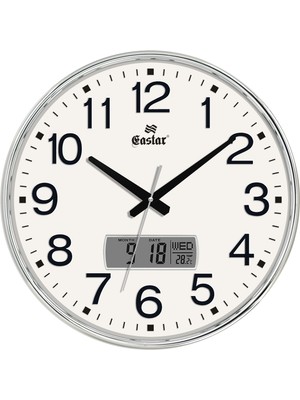 Eastar A5602 S Dev Boy (42 Cm) Takvim ve Sıcaklık Göstergeli Duvar Saati