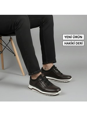 Romex Hakiki Deri Erkek Günlük Ayakkabı – Bilek Destekli, Poli Spor Tabanlı