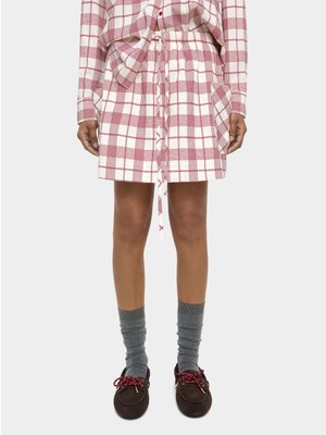 Parfois Kadın Kare Desenli Kısa Etek