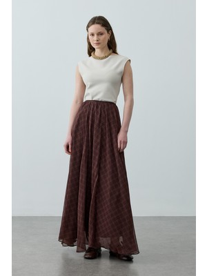 Fahhar Kareli Etek Kahverengi
