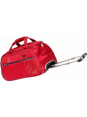 Ççs 676 Kumaş Çekçekli, Tekerli Seyahat Çantası- Orta Boy Bordo