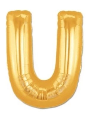 K-Yonlineticaret Altın Sarısı Folyo U Harfi Balon 1 Metre