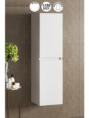 Özceden Yıldız 35*130 cm Beyaz Balon Mdf Asma Banyo Boy Dolabı