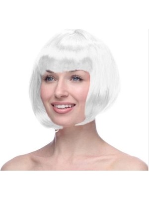 K-Yonlineticaret Beyaz Küt Peruk Saç