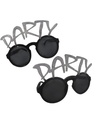 Gümüş Simli Party Yazılı Parti Gözlüğü Show