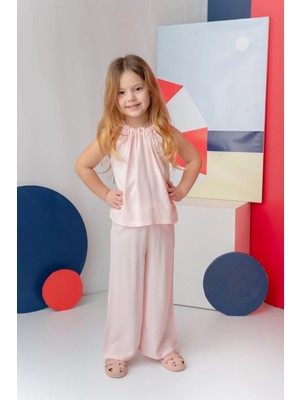 Zeyland Kız Çocuk Askılı Bluz Pantolon Takım - Pembe