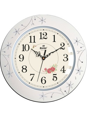 Eastar AW7011 A Doğal Ahşap Çerçeveli Sessiz Duvar Saati (34.8 Cm)