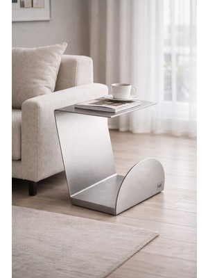 Metalfix 2 mm Paslanmaz Çelik Minimal Yan Sehpa – Modern & Endüstriyel Tasarım – Inox