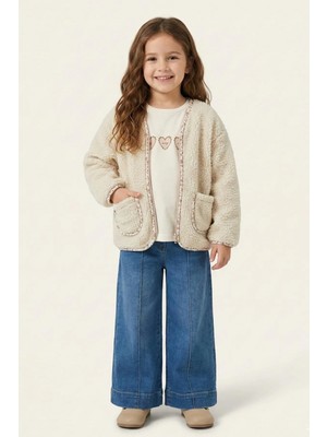 Mininio Kız Çocuk Ceketli 3'lü Takım - Bej