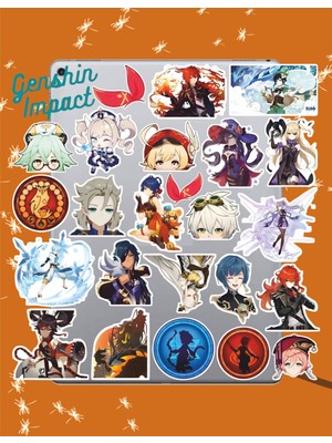 Hediyene Bak Genshin Seri 3 Sticker Seti | Laptop Ajanda Notebook Tablet Telefon Defter Etiket Bullet Journal