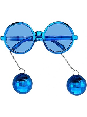 Mavi Disko Toplu Küpeli Parti Gözlüğü