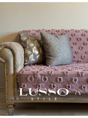 D'niss Home Ponpon Koltuk Örtüsü Mürdüm 180 x 240