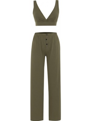 Aquella Haki Büstiyer Pantolon 2 Li Takım