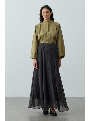 Fahhar Kareli Etek Siyah