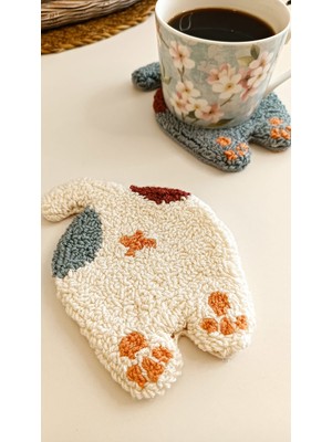 2'li Kedicik Bardak Altlığı