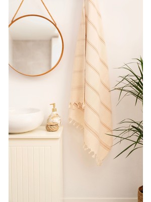 CES STORE %100 Pamuk Püsküllü Peştemal Banyo Havlusu 100x180 cm, Büyük Boy, Hafif ve Hızlı Kuruyan Plaj ve Hamam Havlusu