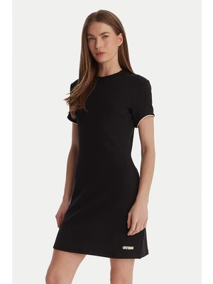 Guess Clara Kısa Kollu Kısa Kadın Siyah Elbise V6GK07K3002-JBLK