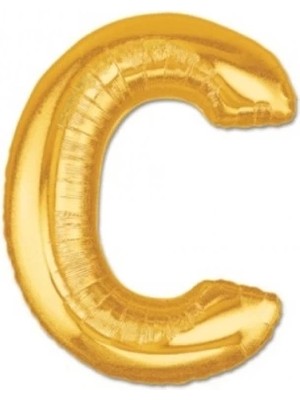 K-Yonlineticaret Altın Sarısı Folyo C Harfi Balon 1 Metre