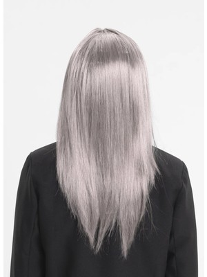 Platin Gri Gümüş Uzun Parti Peruğu