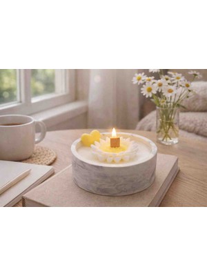 Minaşk Candle Day Light Papatya Döküm Kase Soya Mum