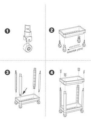 Renklimestore 2 Katlı Tekerlekli Tezgah Altı Düzenleyici, Mutfak, Banyo, Ardiye ve Depo Için Yer Tasarruflu Depolama Rafı | Kompakt ve Pratik Tasarım (40X36X23CM) (Gri)