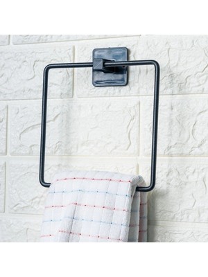 K-Yonlineticaret Kendiliğinden Yapışkanlı Siyah Paslanmaz Metal Kare Havluluk