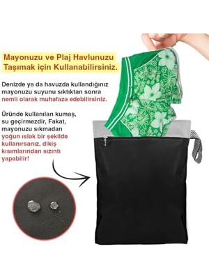 Renklimestore Fermuarlı Çamaşır Torbası, Mayo Torbası, Seyahat Organizer, Kirli Çamaşır Torbası,valiz Içi Organizer, Çamaşır Sepeti, Saklama Çantası (Siyah)