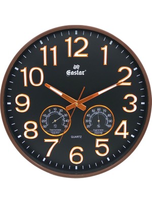 Eastar A3219 Black Fosforlu Sessiz Duvar Saati (38 Cm)