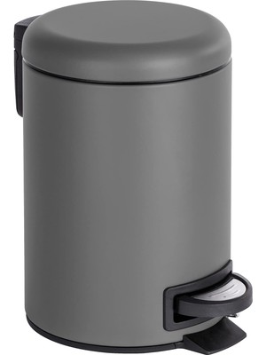 Renklimestore Leman Kozmetik Pedal Kutusu Gri 3l Entegre Atık Torbası Tutucusu ile Gri