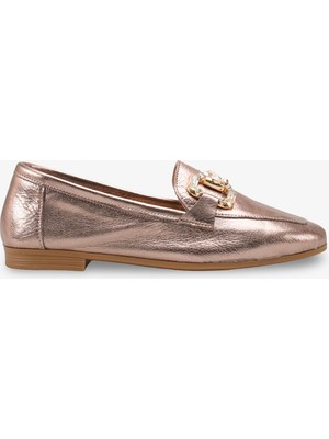 Duenas Kadın Hakiki Deri Aksesuarlı Babet - Bronz