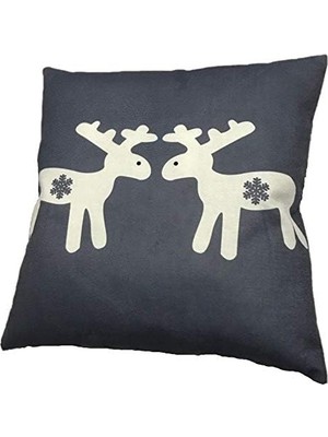 Renklimestore Dekoratif Baskılı Kırlent Kılıfı, Geyik Desenli