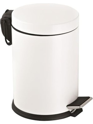 Renklimestore Eko Serisi 3 Litre Hacimli Paslanmaz Banyo-Mutfak Pedallı Çöp Kovası Beyaz