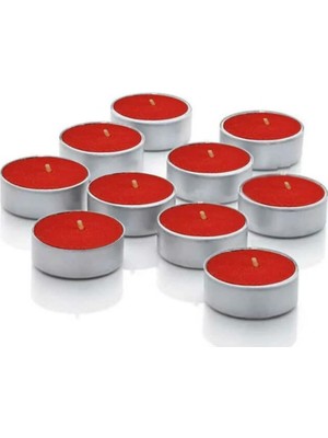 Renklimestore 8 Adet Kırmızı Tealight Suda Yüzen Restoran Cafe Bar Sarı Mavi Kırmızı Pembe Renk Yuvarlak Tea Light Dekoratif Mum (8)