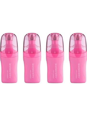 Renklimestore Berry Mını Fosforlu Kalem Pastel Pembe 4lu Set