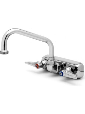 Renklimestore T&s B-1116 Duvar Montajlı Çalışma Masası Musluğu, 10 cm Merkezli, 20 cm Salıncak Başlığı ve Kol Kolları, Gümüş