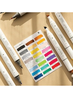 Renklimestore 24’lü Çift Uçlu Alkol Bazlı Marker Kalem Seti – + Chisel