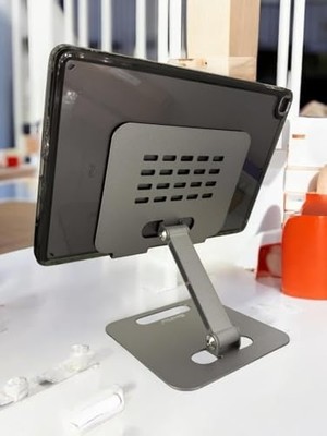 Renklimestore Tablet Standı Katlanabilir Alüminyum Alaşımlı Yüksek Dayanıklı Malzeme Kaymaz Ayarlanabilir Çok Amaçlı Fonkiyonel iPad Uyumlu Stant Np-T1