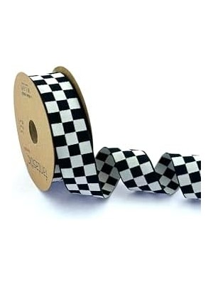 Renklimestore Fantastic Dama Desen/ekose Siyah Beyaz Kurdele