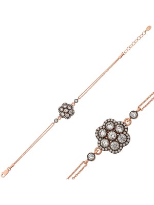 Aya Diamond Gümüş Rose Elmas Montür Çiçek Bileklik
